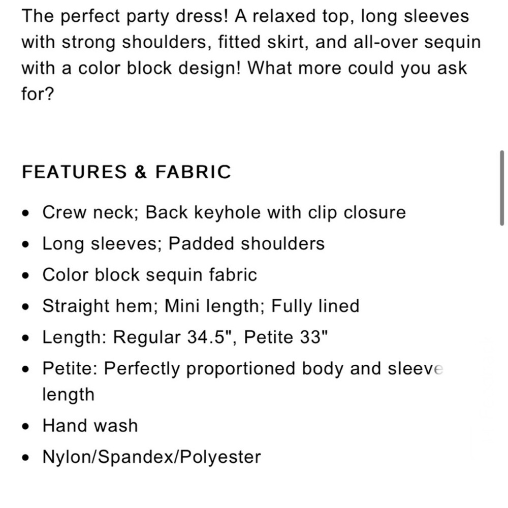 Colorblock sequin mini dress - Picture 5 of 7